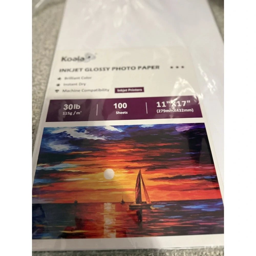 Koala Glossy Photo Paper 11X17 100 Sheets‎ 30lb for Inkjet Epson Canon HP